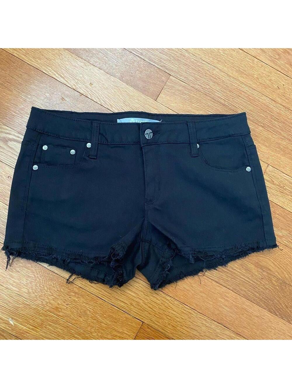 Tractr Black Jean cut off stretch denim shorts 27